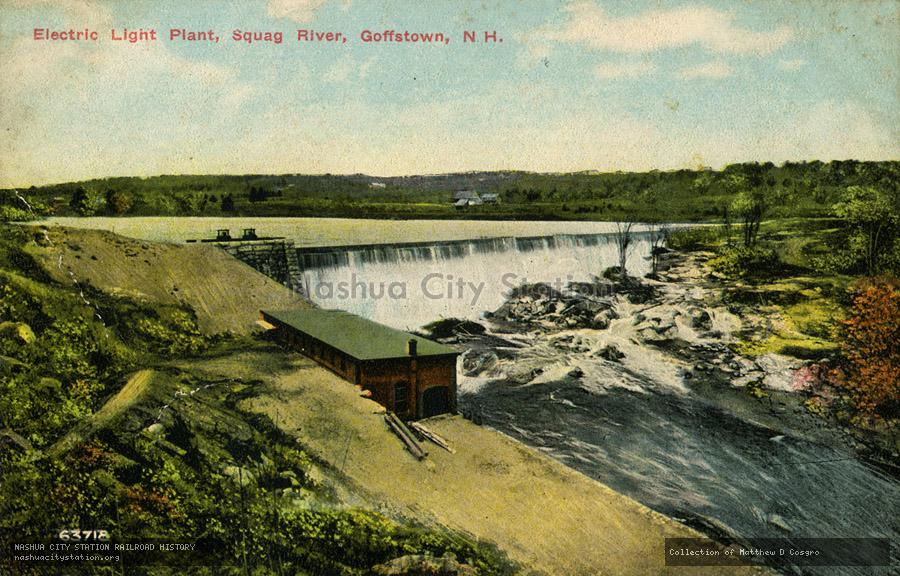 Postcard: Electric Light Plant, Piscataquog River, Goffstown, N.H.